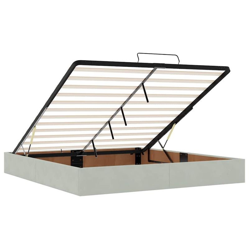 Casa si Gradina - Mobilier - Paturi si accesorii - Paturi - Cadru pat otoman fara saltea Gri deschis 180x200 cm catifea - Infinity.ro