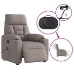 Ingrijire personala si Cosmetice - Sanatate si wellness - Articole wellness - Fotolii de masaj - Fotoliu electric de masaj rabatabil, gri taupe, textil - Infinity.ro