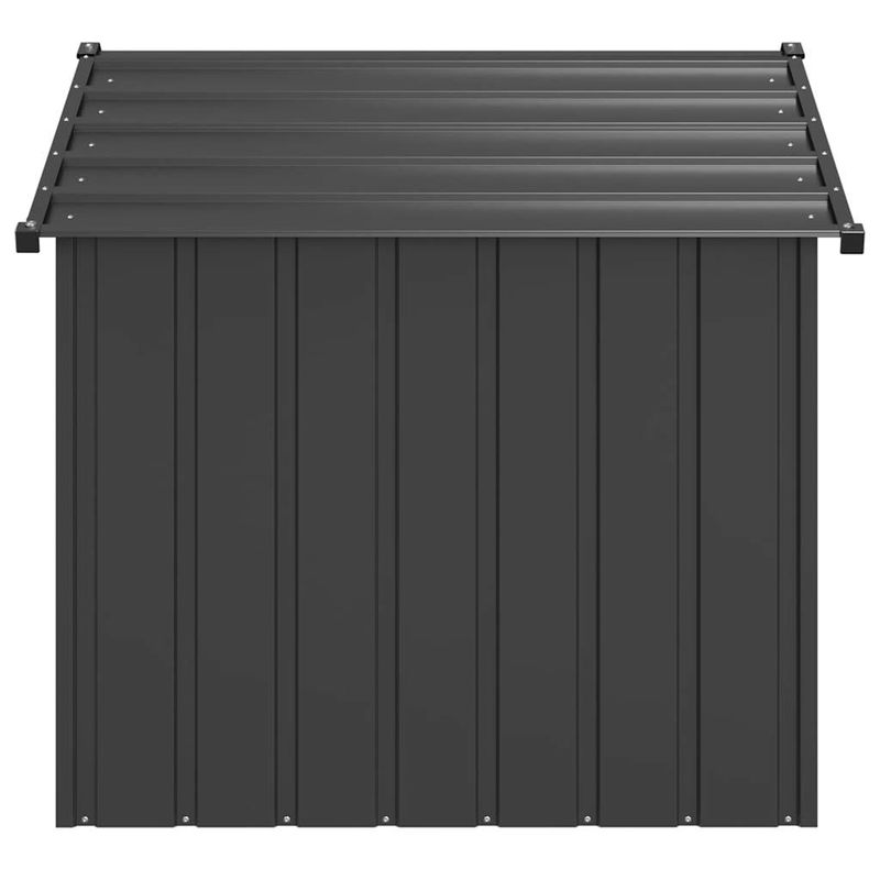 Petshop - Accesorii petshop - Culcusuri si custi - Custi interior si exterior - Casa pentru caini cu acoperis 131x101x102 cm otel galvanizat, antracit - Infinity.ro