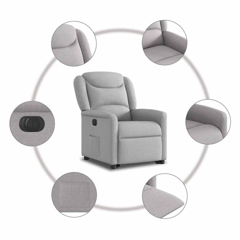 Casa si Gradina - Mobilier - Scaune si fotolii - Fotolii - Fotoliu reclinabil electric, tesatura gri nor - Infinity.ro