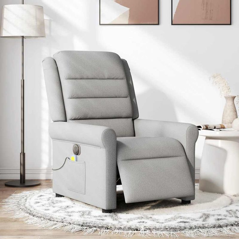 Ingrijire personala si Cosmetice - Sanatate si wellness - Articole wellness - Fotolii de masaj - Fotoliu reclinabil electric pentru masaj Cloud Grey Fabric - Infinity.ro