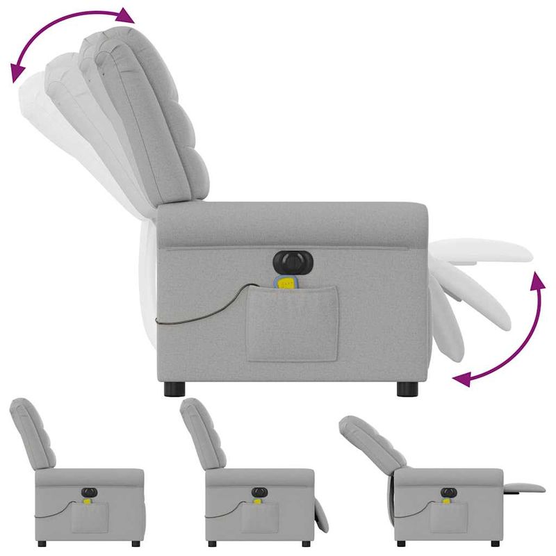 Ingrijire personala si Cosmetice - Sanatate si wellness - Articole wellness - Fotolii de masaj - Fotoliu reclinabil electric pentru masaj Cloud Grey Fabric - Infinity.ro