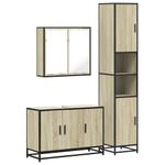 Casa si Gradina - Mobilier - Seturi de mobilier - Seturi baie - Set mobilier de baie, 3 piese, stejar sonoma, lemn prelucrat - Infinity.ro