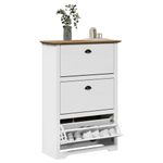 Casa si Gradina - Mobilier - Organizare si depozitare - Organizator incaltaminte - Suport pantofi „BODO” alb si maro 80x35x118 cm - Infinity.ro