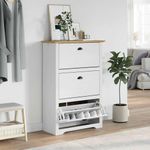 Casa si Gradina - Mobilier - Organizare si depozitare - Organizator incaltaminte - Suport pantofi „BODO” alb si maro 80x35x118 cm - Infinity.ro