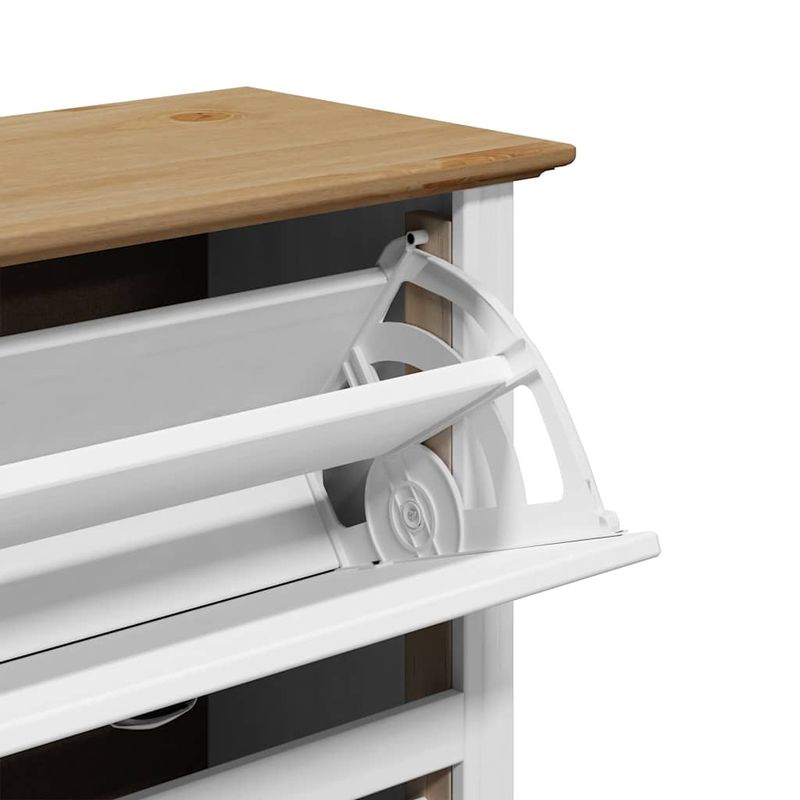 Casa si Gradina - Mobilier - Organizare si depozitare - Organizator incaltaminte - Suport pantofi „BODO” alb si maro 80x35x118 cm - Infinity.ro