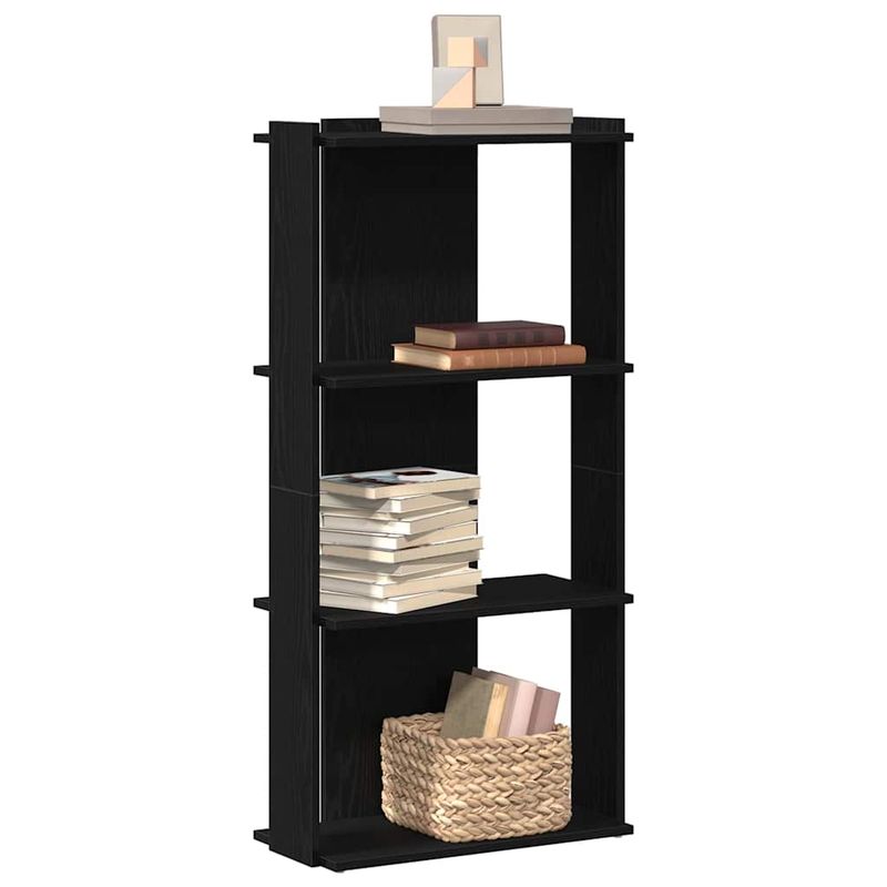 Casa si Gradina - Mobilier - Biblioteci si rafturi - Biblioteci - Biblioteca cu 3 niveluri, negru, 60x30x120 cm, lemn prelucrat - Infinity.ro