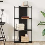 Casa si Gradina - Mobilier - Biblioteci si rafturi - Biblioteci - Biblioteca cu 3 niveluri, negru, 60x30x120 cm, lemn prelucrat - Infinity.ro