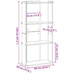Casa si Gradina - Mobilier - Biblioteci si rafturi - Biblioteci - Biblioteca cu 3 niveluri, negru, 60x30x120 cm, lemn prelucrat - Infinity.ro