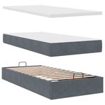 Casa si Gradina - Mobilier - Paturi si accesorii - Paturi - Cadru de pat otoman cu saltea catifea gri inchis 90x190cm - Infinity.ro