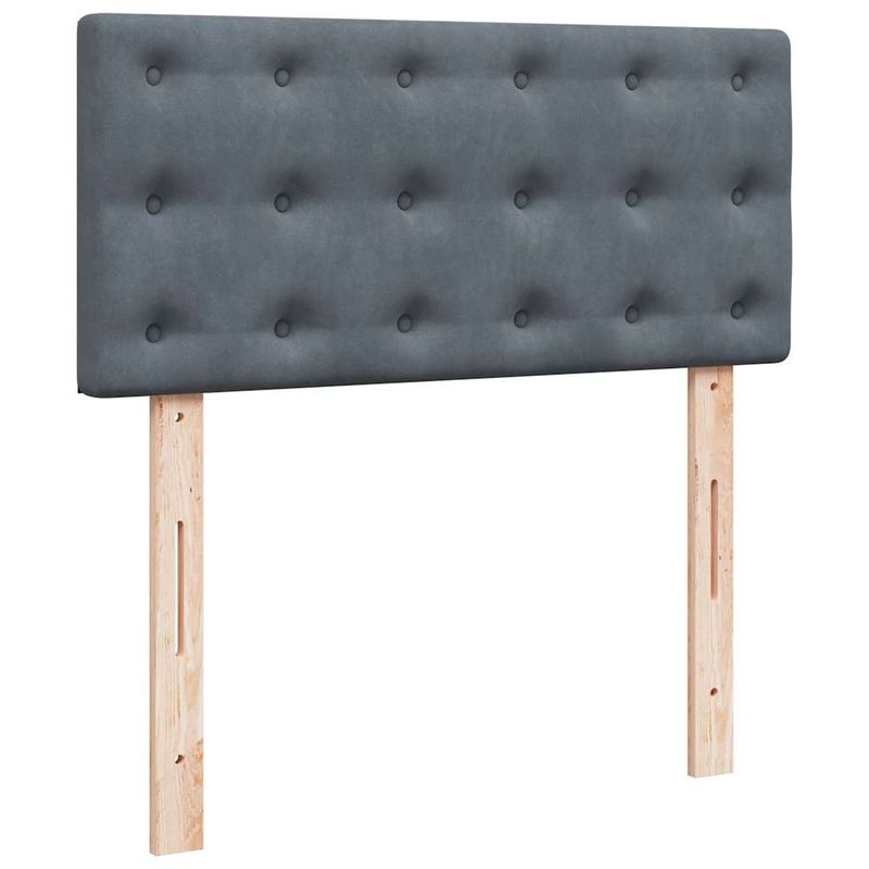 Casa si Gradina - Mobilier - Paturi si accesorii - Paturi - Cadru de pat otoman cu saltea catifea gri inchis 90x190cm - Infinity.ro