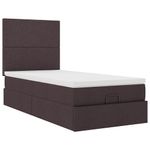 Casa si Gradina - Mobilier - Paturi si accesorii - Paturi - Cadru de pat otoman cu saltea tesatura maro inchis 90x200 cm - Infinity.ro