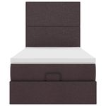 Casa si Gradina - Mobilier - Paturi si accesorii - Paturi - Cadru de pat otoman cu saltea tesatura maro inchis 90x200 cm - Infinity.ro