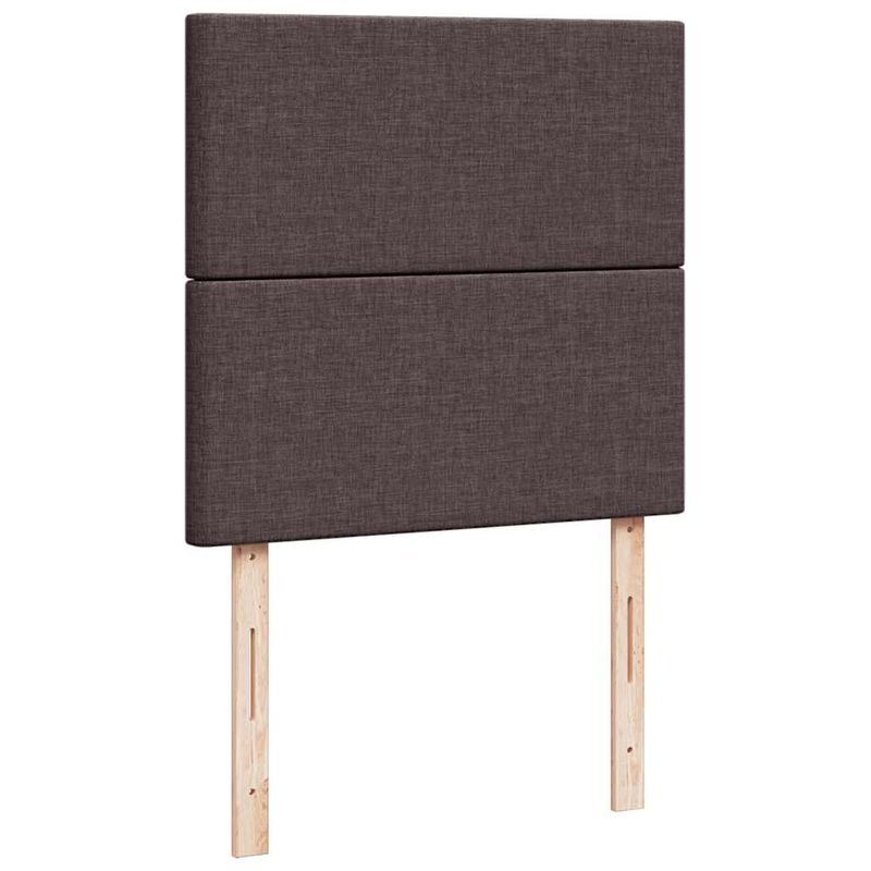 Casa si Gradina - Mobilier - Paturi si accesorii - Paturi - Cadru de pat otoman cu saltea tesatura maro inchis 90x200 cm - Infinity.ro