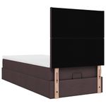 Casa si Gradina - Mobilier - Paturi si accesorii - Paturi - Cadru de pat otoman cu saltea tesatura maro inchis 90x200 cm - Infinity.ro