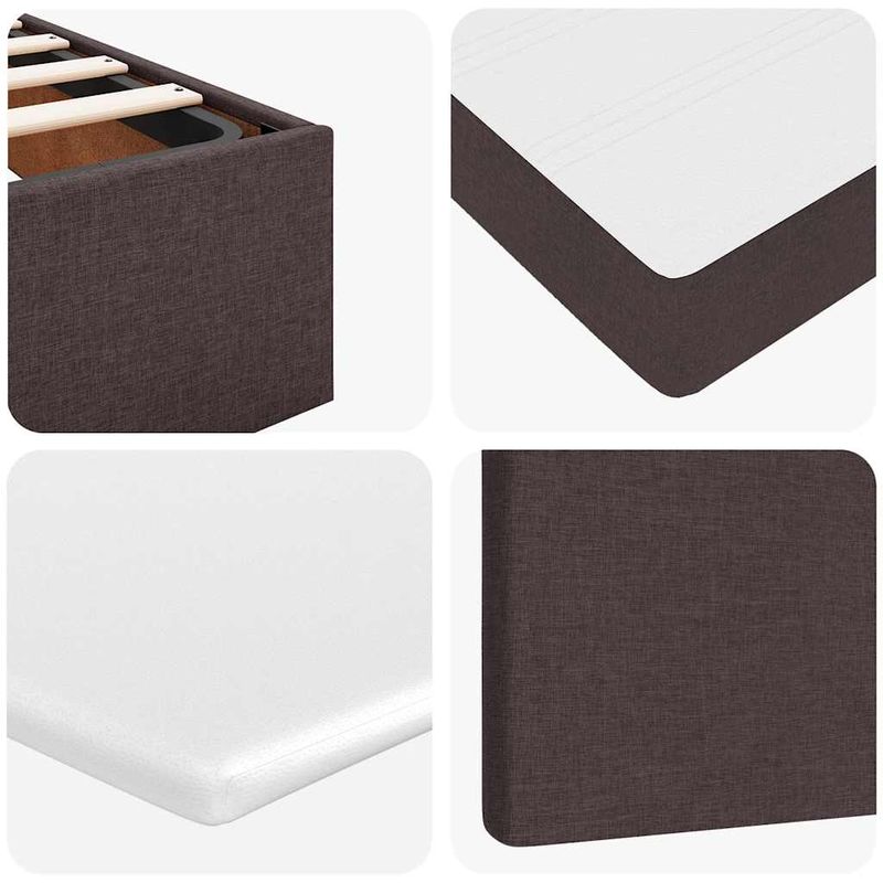 Casa si Gradina - Mobilier - Paturi si accesorii - Paturi - Cadru de pat otoman cu saltea tesatura maro inchis 90x200 cm - Infinity.ro