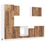 Casa si Gradina - Mobilier - Comode si corpuri - Corpuri bucatarie - Set de dulapuri de bucatarie 7 piese „Kalmar” Lemn vechi lemn - Infinity.ro
