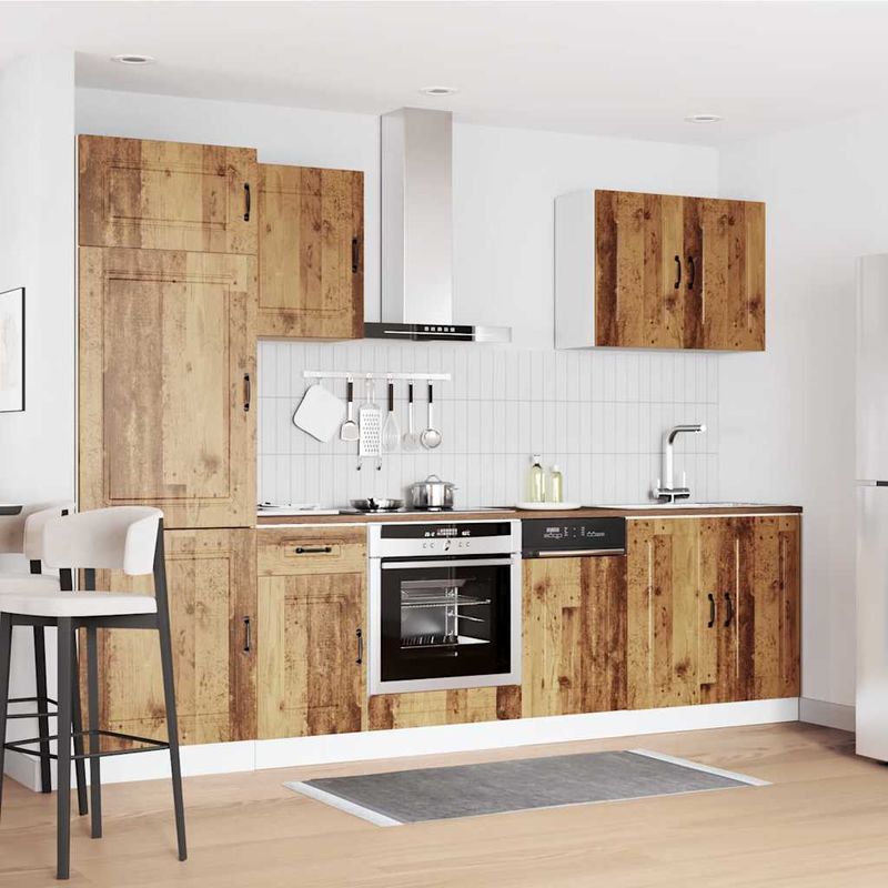 Casa si Gradina - Mobilier - Comode si corpuri - Corpuri bucatarie - Set de dulapuri de bucatarie 7 piese „Kalmar” Lemn vechi lemn - Infinity.ro