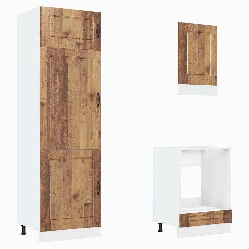 Casa si Gradina - Mobilier - Comode si corpuri - Corpuri bucatarie - Set de dulapuri de bucatarie 7 piese „Kalmar” Lemn vechi lemn - Infinity.ro
