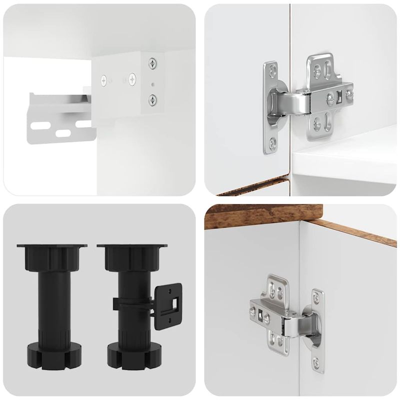 Casa si Gradina - Mobilier - Comode si corpuri - Corpuri bucatarie - Set de dulapuri de bucatarie 7 piese „Kalmar” Lemn vechi lemn - Infinity.ro