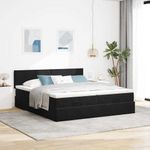 Casa si Gradina - Mobilier - Paturi si accesorii - Paturi - Cadru de pat otoman cu saltele, catifea neagra 180x200cm - Infinity.ro