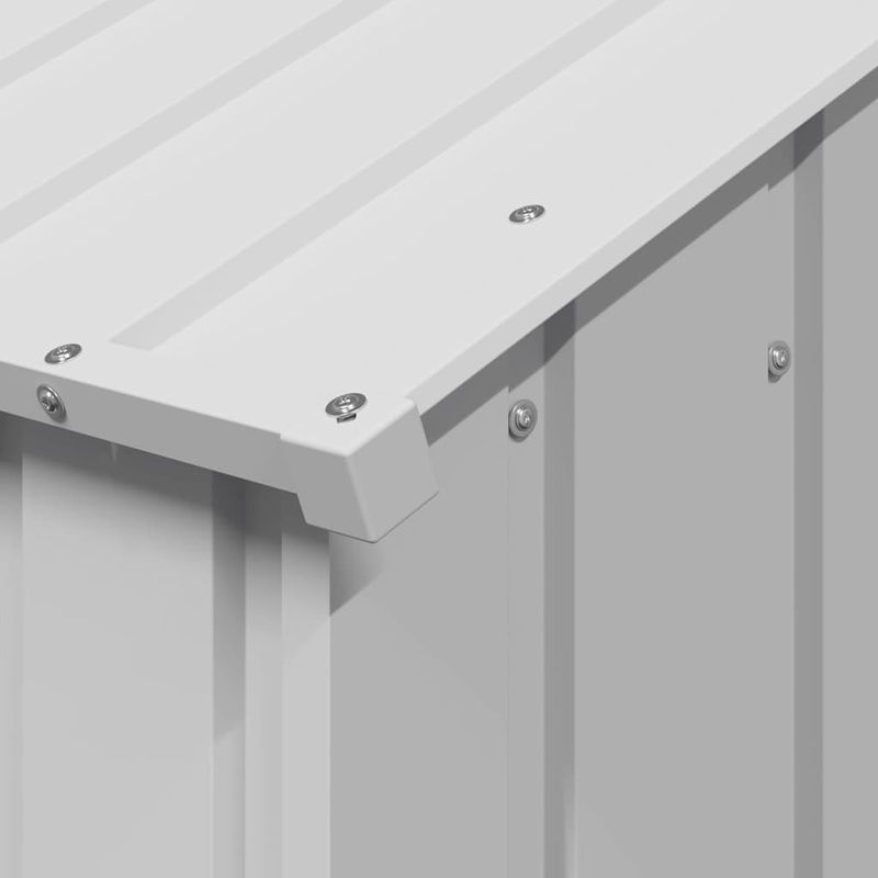 Petshop - Accesorii petshop - Culcusuri si custi - Custi interior si exterior - Casa pentru caini cu acoperis 114x202x101 cm otel galvanizat, gri - Infinity.ro