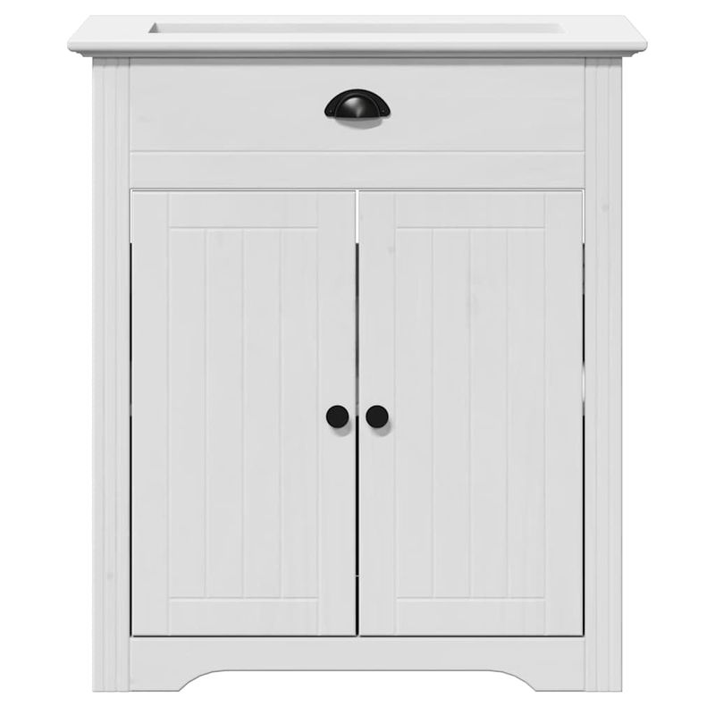 Casa si Gradina - Mobilier - Seturi de mobilier - Seturi baie - Set mobilier baie, 3 piese, „BODO”, alb, lemn masiv de pin - Infinity.ro