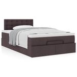 Casa si Gradina - Mobilier - Paturi si accesorii - Paturi - Cadru de pat otoman cu saltea tesatura maro inchis 120x190 cm - Infinity.ro