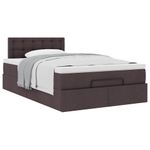 Casa si Gradina - Mobilier - Paturi si accesorii - Paturi - Cadru de pat otoman cu saltea tesatura maro inchis 120x190 cm - Infinity.ro