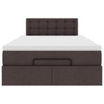 Casa si Gradina - Mobilier - Paturi si accesorii - Paturi - Cadru de pat otoman cu saltea tesatura maro inchis 120x190 cm - Infinity.ro