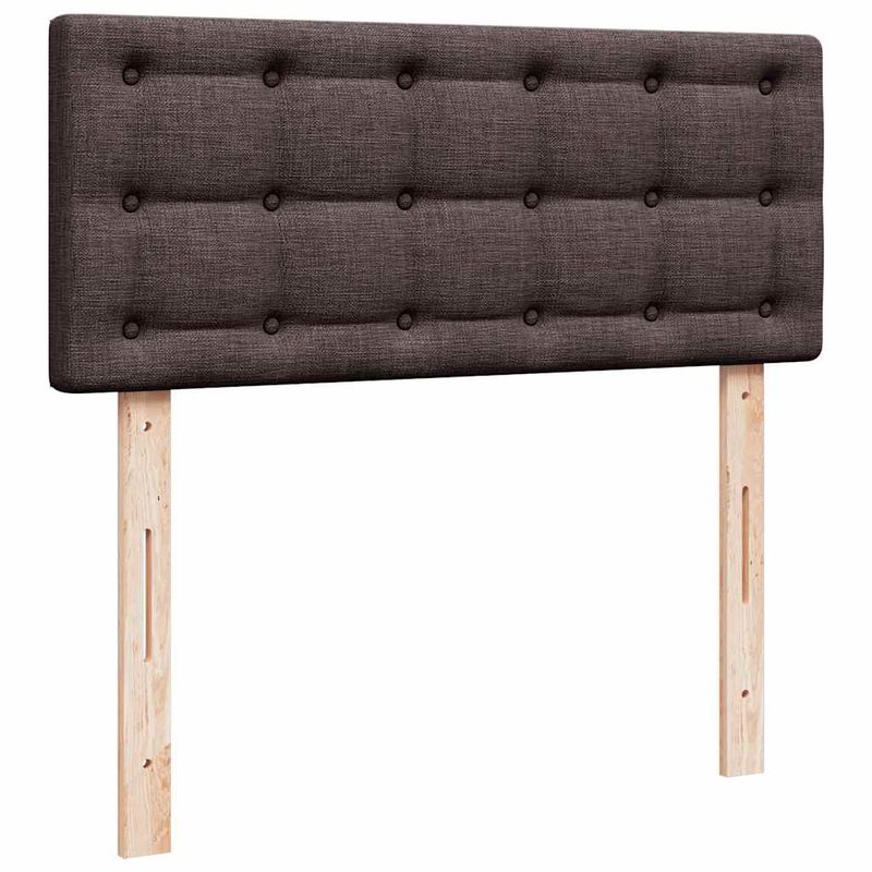Casa si Gradina - Mobilier - Paturi si accesorii - Paturi - Cadru de pat otoman cu saltea tesatura maro inchis 120x190 cm - Infinity.ro