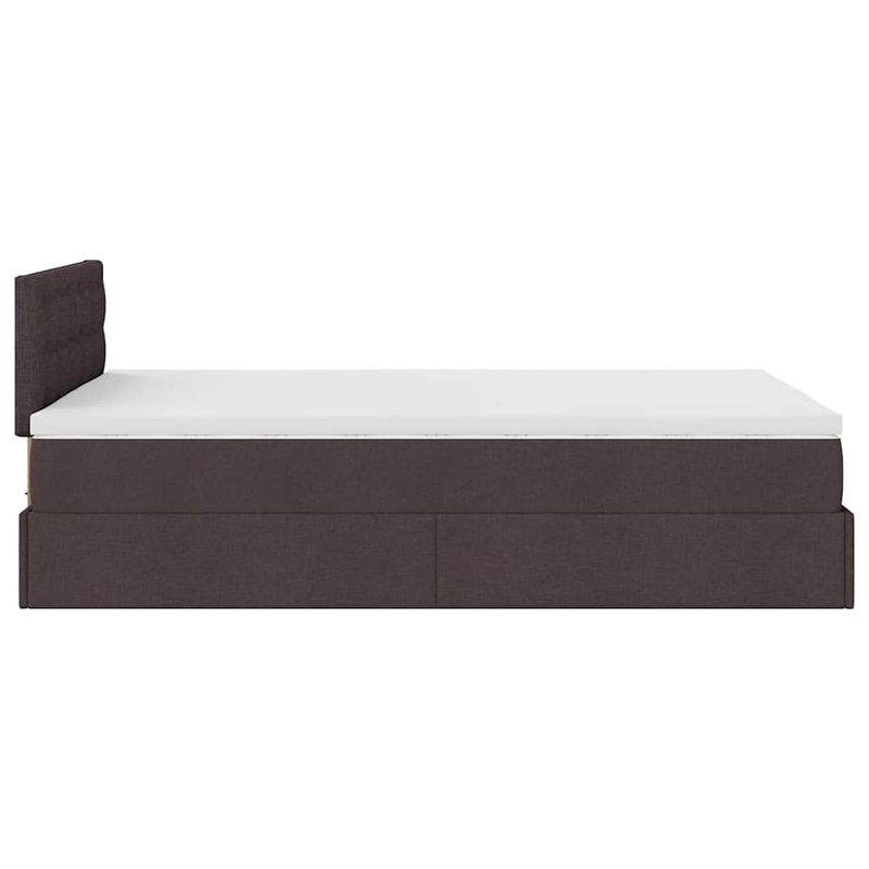 Casa si Gradina - Mobilier - Paturi si accesorii - Paturi - Cadru de pat otoman cu saltea tesatura maro inchis 120x190 cm - Infinity.ro