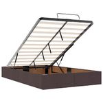 Casa si Gradina - Mobilier - Paturi si accesorii - Paturi - Cadru de pat otoman cu saltea tesatura maro inchis 120x190 cm - Infinity.ro