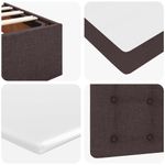Casa si Gradina - Mobilier - Paturi si accesorii - Paturi - Cadru de pat otoman cu saltea tesatura maro inchis 120x190 cm - Infinity.ro