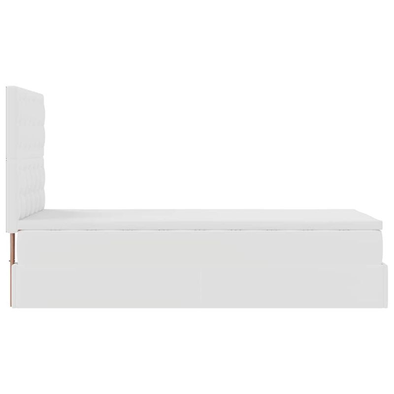 Casa si Gradina - Mobilier - Paturi si accesorii - Paturi - Cadru de pat otoman cu saltea alb 90x200cm piele artificiala - Infinity.ro