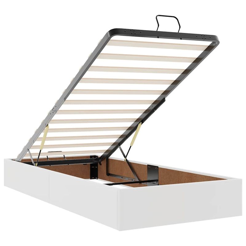 Casa si Gradina - Mobilier - Paturi si accesorii - Paturi - Cadru de pat otoman cu saltea alb 90x200cm piele artificiala - Infinity.ro