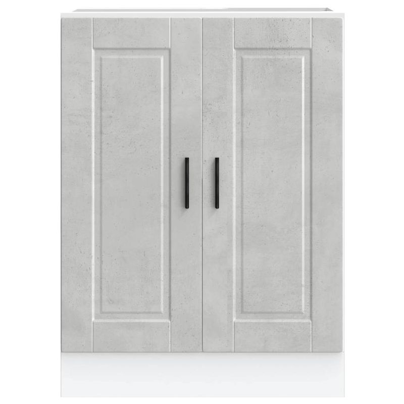 Casa si Gradina - Mobilier - Comode si corpuri - Corpuri bucatarie - Dulap de baza de bucatarie „Porto” Lemn prelucrat gri beton, model 1x dulap inferior (2 uși), mărime 60x46x81.5 cm - Infinity.ro