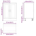 Casa si Gradina - Mobilier - Comode si corpuri - Corpuri bucatarie - Dulap de baza de bucatarie „Porto” Lemn prelucrat gri beton, model 1x dulap inferior (2 uși), mărime 60x46x81.5 cm - Infinity.ro