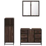 Casa si Gradina - Mobilier - Seturi de mobilier - Seturi baie - Set mobilier de baie, 3 piese, stejar maro, lemn prelucrat - Infinity.ro