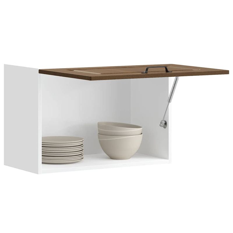 Casa si Gradina - Mobilier - Comode si corpuri - Corpuri bucatarie - Dulap de bucatarie "Kalmar" din lemn de stejar maro, mărime 60x31x40 cm, model 1x dulap de perete (1 ușă rabatabilă) - Infinity.ro