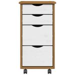 Casa si Gradina - Mobilier - Dulapuri si sifoniere - Dulapuri - Dulap rulant cu sertare „MOSS”, maro miere, lemn masiv de pin - Infinity.ro