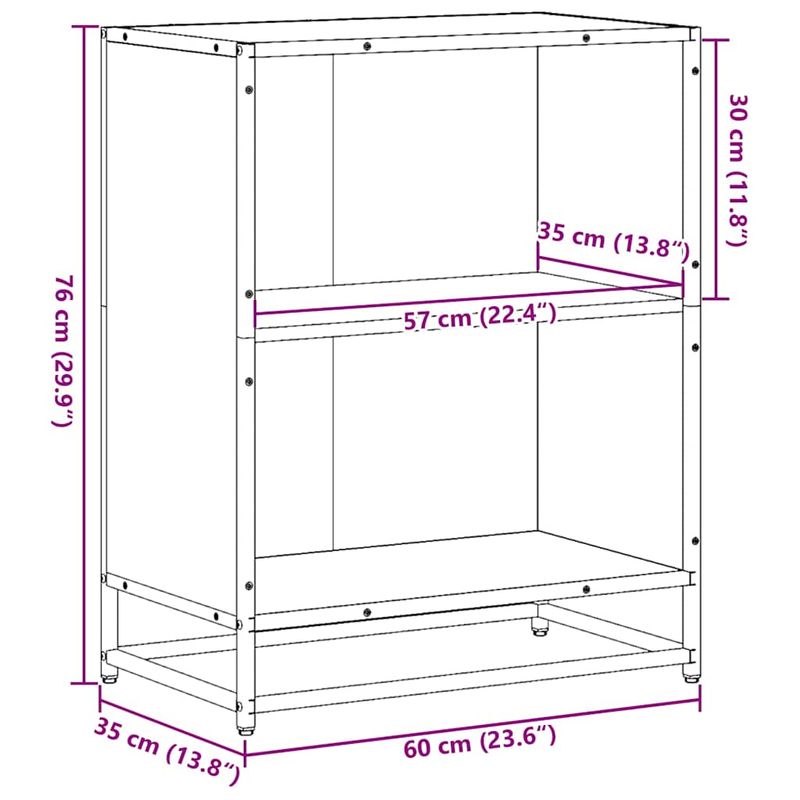 Casa si Gradina - Mobilier - Biblioteci si rafturi - Biblioteci - Biblioteca, gri sonoma, 60x35x76 cm, lemn prelucrat - Infinity.ro
