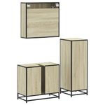 Casa si Gradina - Mobilier - Seturi de mobilier - Seturi baie - Set mobilier de baie, 3 piese, stejar sonoma, lemn prelucrat - Infinity.ro