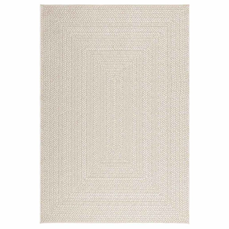 Casa si Gradina - Textile si covoare - Covoare - Covoare casa - Covor „ZIZUR” crem aspect iută pentru interior și exterior, model dreptunghiular, mărime 140x200 cm - Infinity.ro