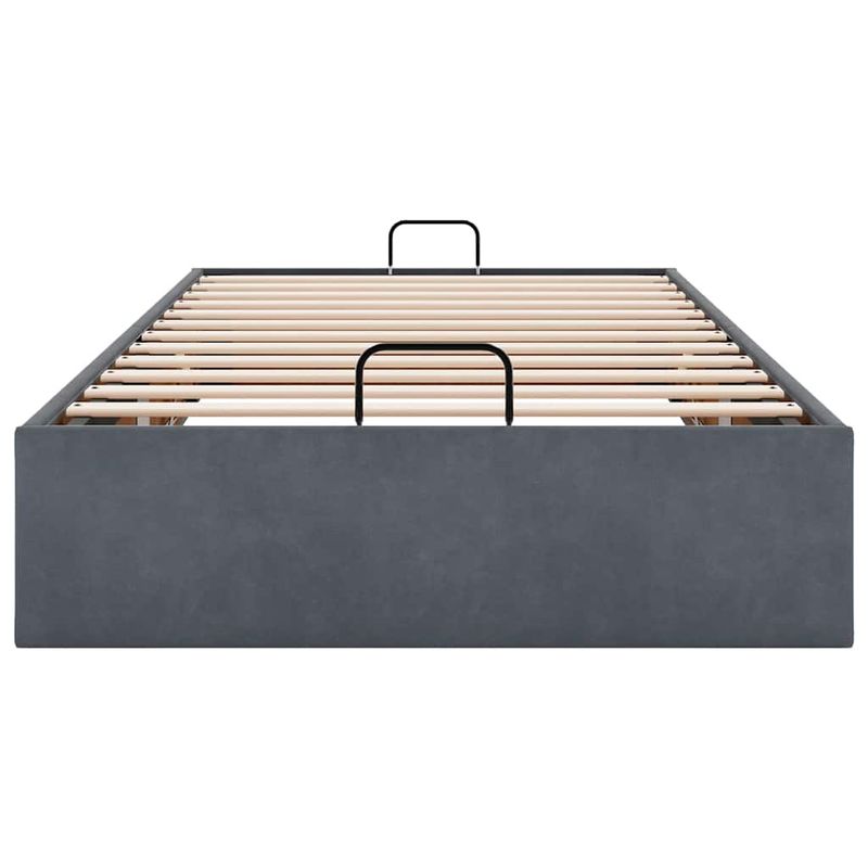 Casa si Gradina - Mobilier - Paturi si accesorii - Paturi - Cadru de pat otoman fara saltea Gri inchis 80x200 cm catifea - Infinity.ro