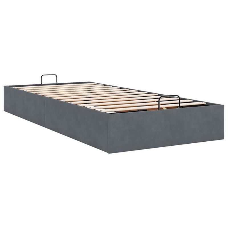 Casa si Gradina - Mobilier - Paturi si accesorii - Paturi - Cadru de pat otoman fara saltea Gri inchis 80x200 cm catifea - Infinity.ro