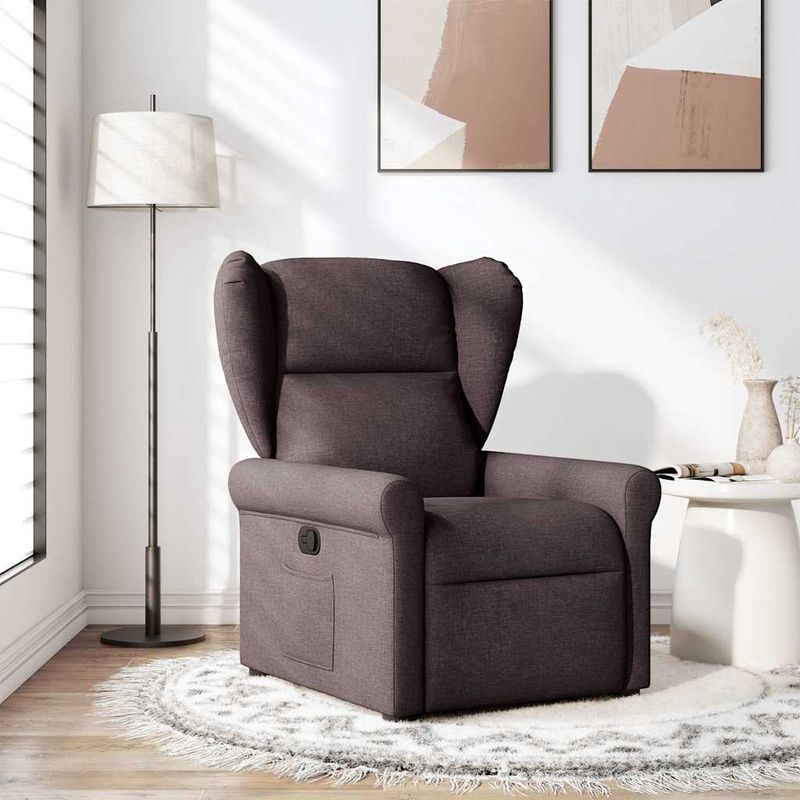 Casa si Gradina - Mobilier - Scaune si fotolii - Fotolii - Fotoliu rabatabil, maro inchis, material textil - Infinity.ro