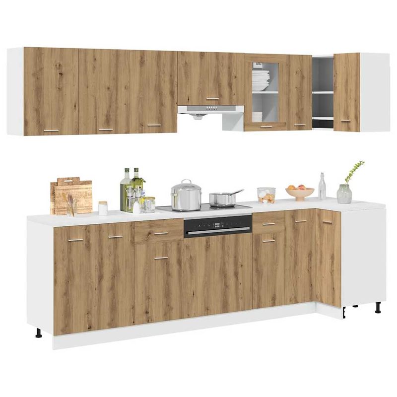 Casa si Gradina - Mobilier - Comode si corpuri - Corpuri bucatarie - Set dulapuri bucatarie 11 piese Artisan Stejar lemn prelucrat - Infinity.ro