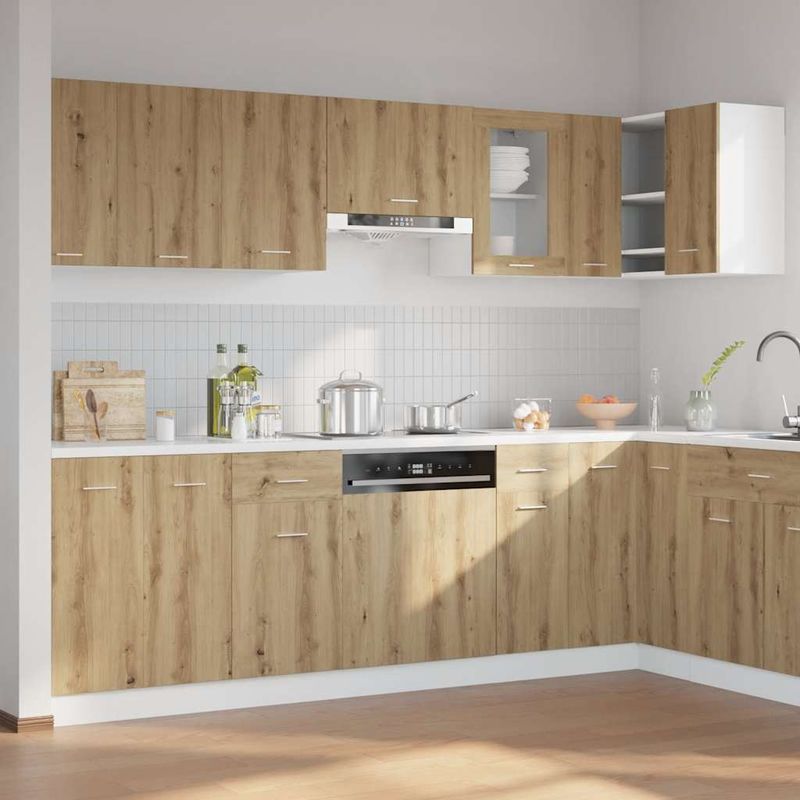 Casa si Gradina - Mobilier - Comode si corpuri - Corpuri bucatarie - Set dulapuri bucatarie 11 piese Artisan Stejar lemn prelucrat - Infinity.ro