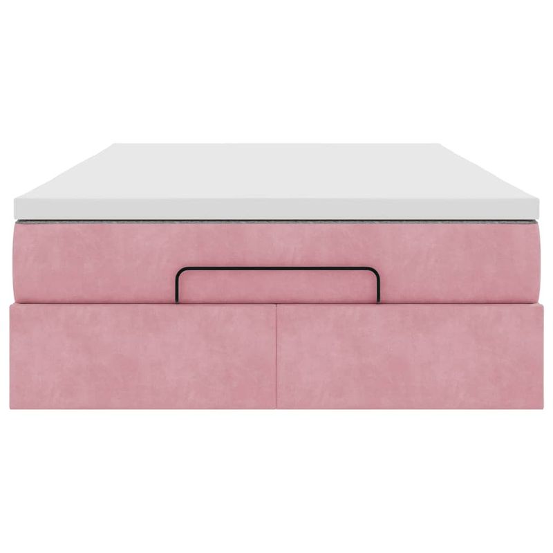 Casa si Gradina - Mobilier - Paturi si accesorii - Paturi - Cadru de pat otoman cu saltea roz 120x190 cm catifea - Infinity.ro